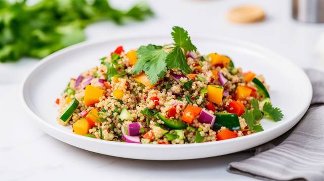 Golden Quinoa Salad with Fresh Veggies