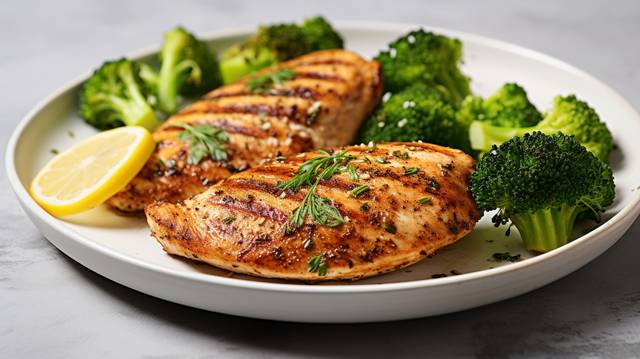 Lemon Herbed Chicken with Steamed Broccoli