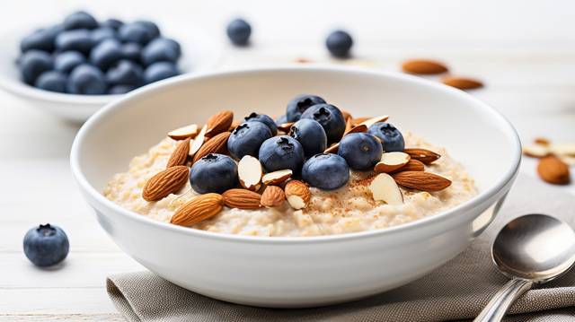 Quinoa Porridge with Blueberries and Almonds