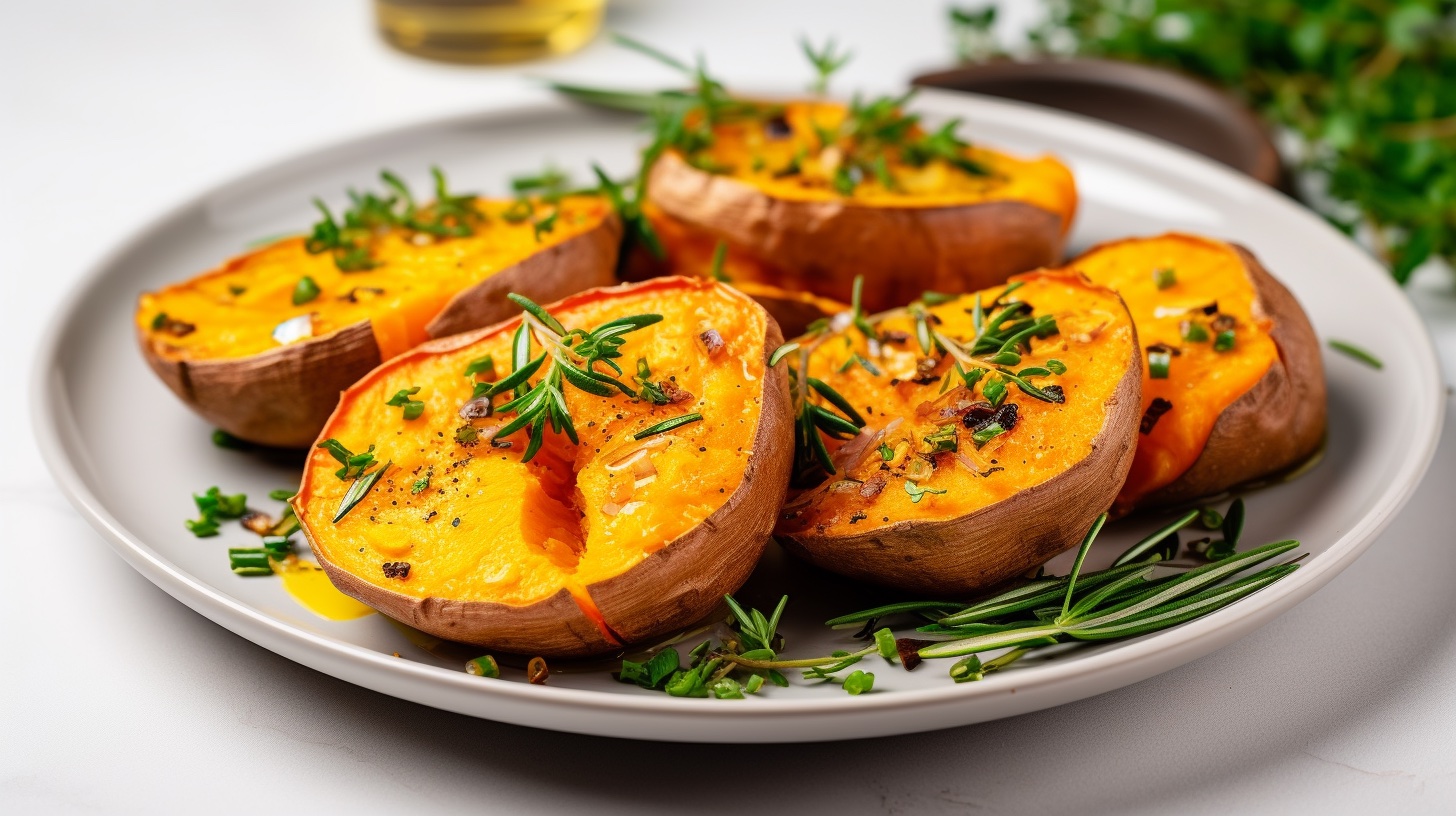 Baked Sweet Potatoes with Fresh Herbs