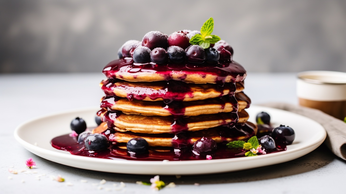 Buckwheat Pancakes with Blueberry Compote