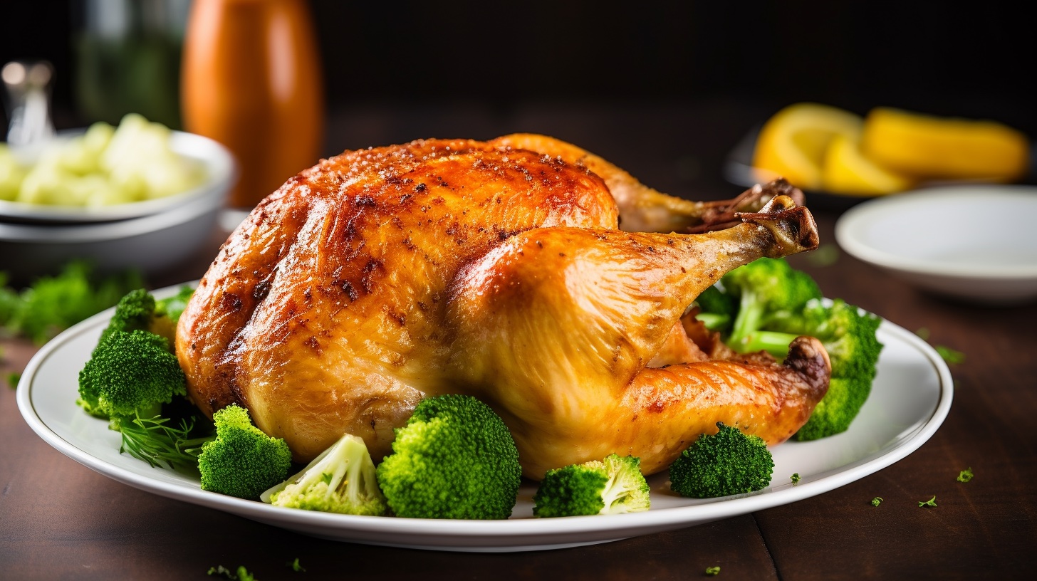 Garlic Herb Roasted Chicken with Steamed Broccoli