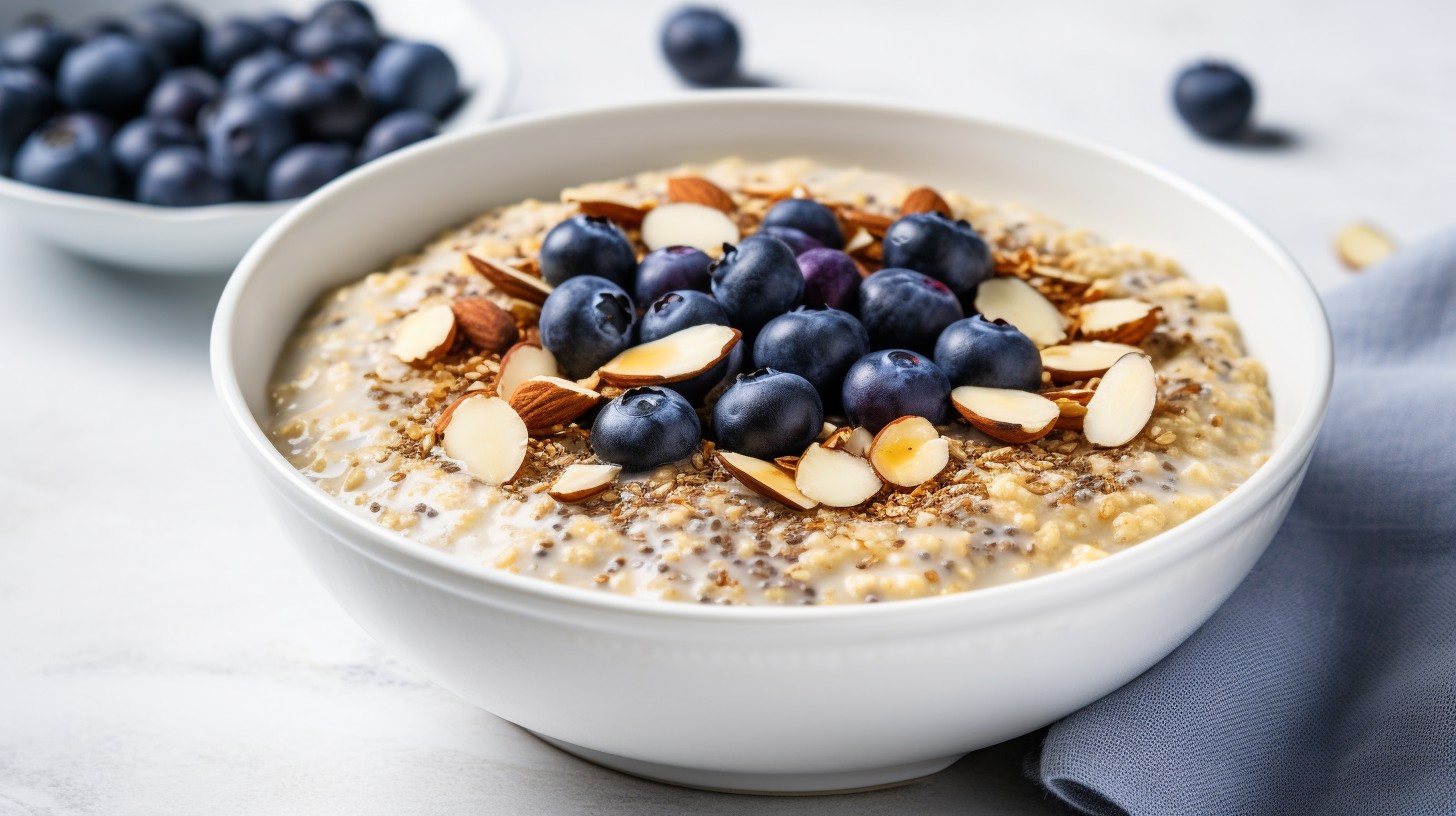 Golden Quinoa Porridge with Blueberries and Almonds