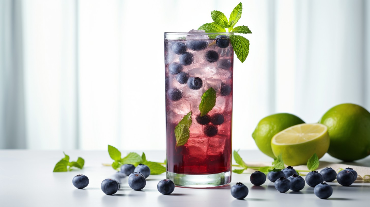 Homemade Blueberry Basil Iced Tea