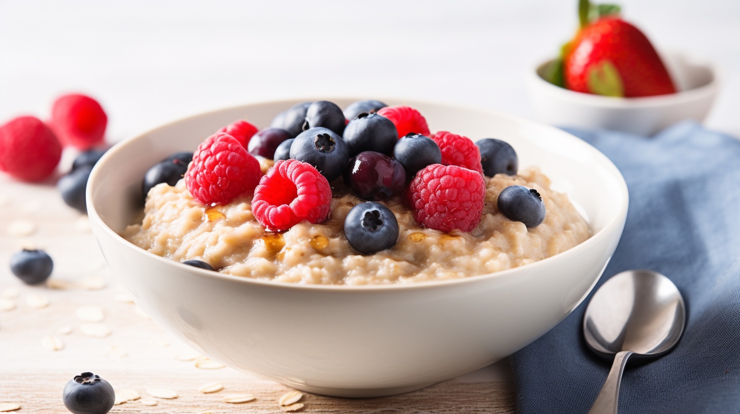 Oatmeal with Fresh Berries and Maple Syrup