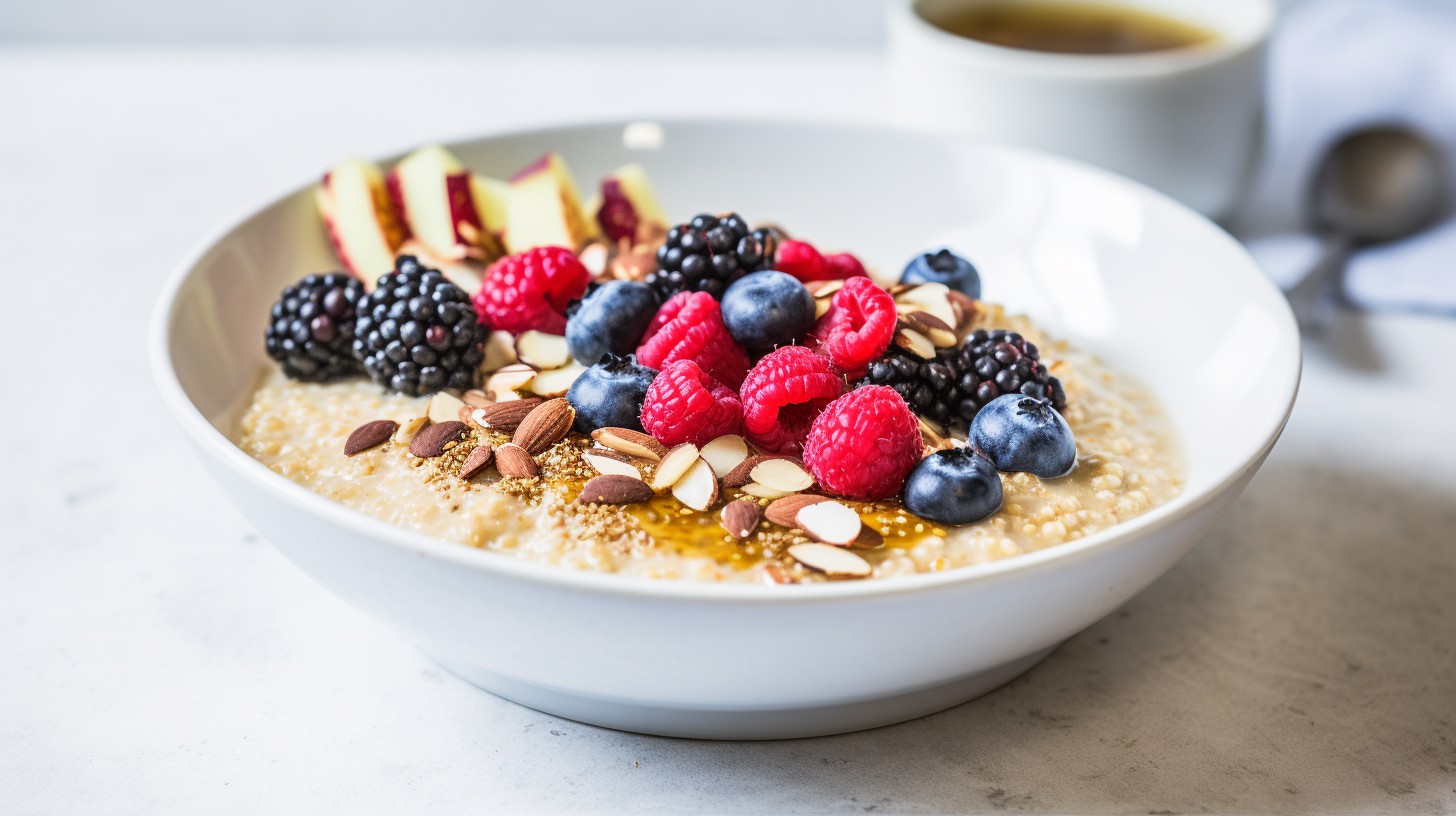 Quinoa Porridge with Blueberries and Chia Seeds