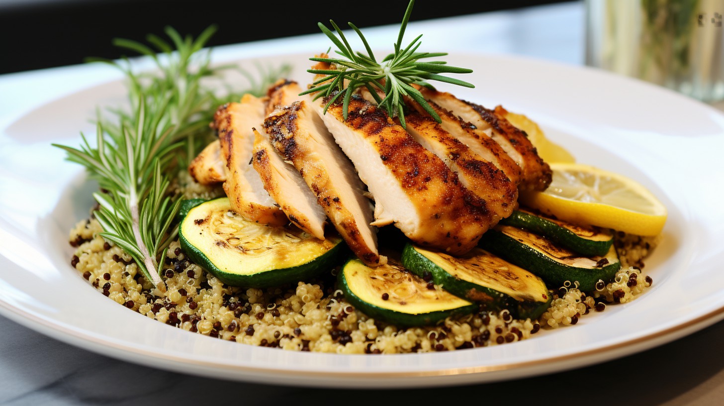 Rosemary Chicken with Quinoa and Grilled Zucchini